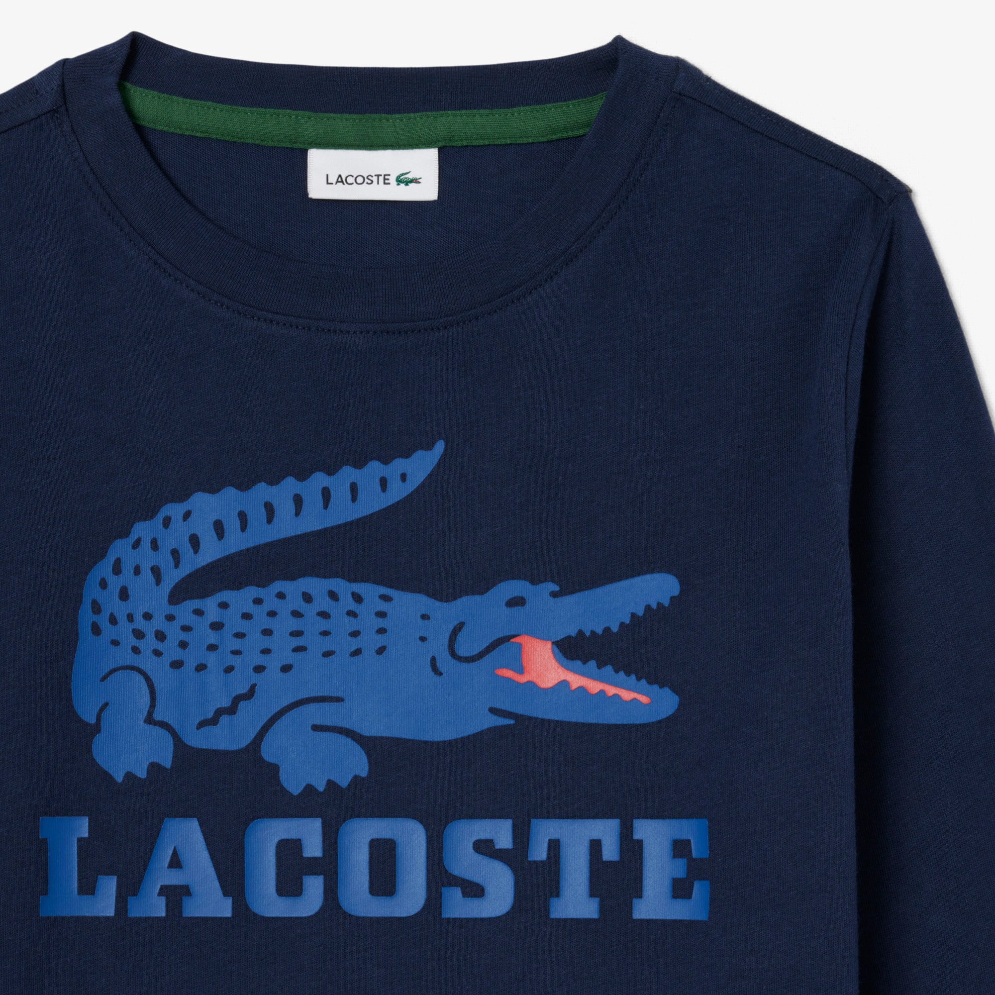 Thumbnail - Lacoste Sweatshirt aus Fleece mit Krokodil-Print - Navy Blau Size 10 - 12A