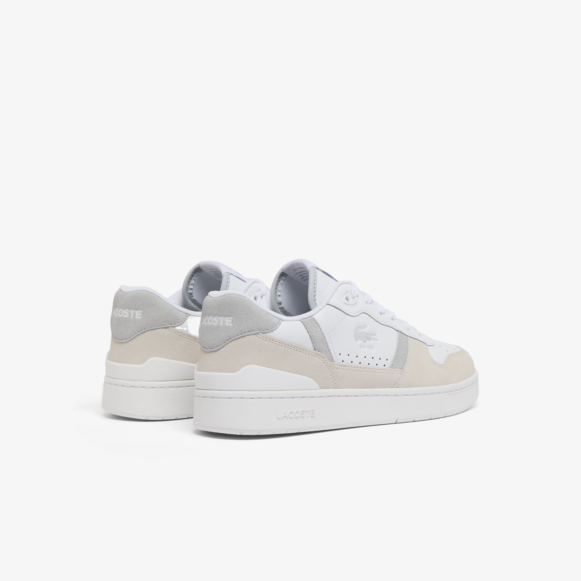 Thumbnail - Lacoste Herren-Sneakers T-Clip Set aus Leder - WHT/LT GREY Size 46