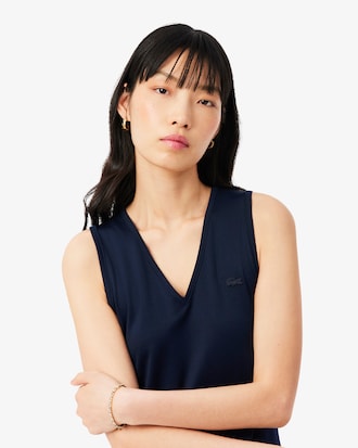 Langes, &auml;rmelloses Faltenkleid