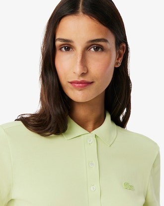 Slim Fit Damen LACOSTE Poloshirt aus Stretch-Baumwoll-Piqu&eacute;