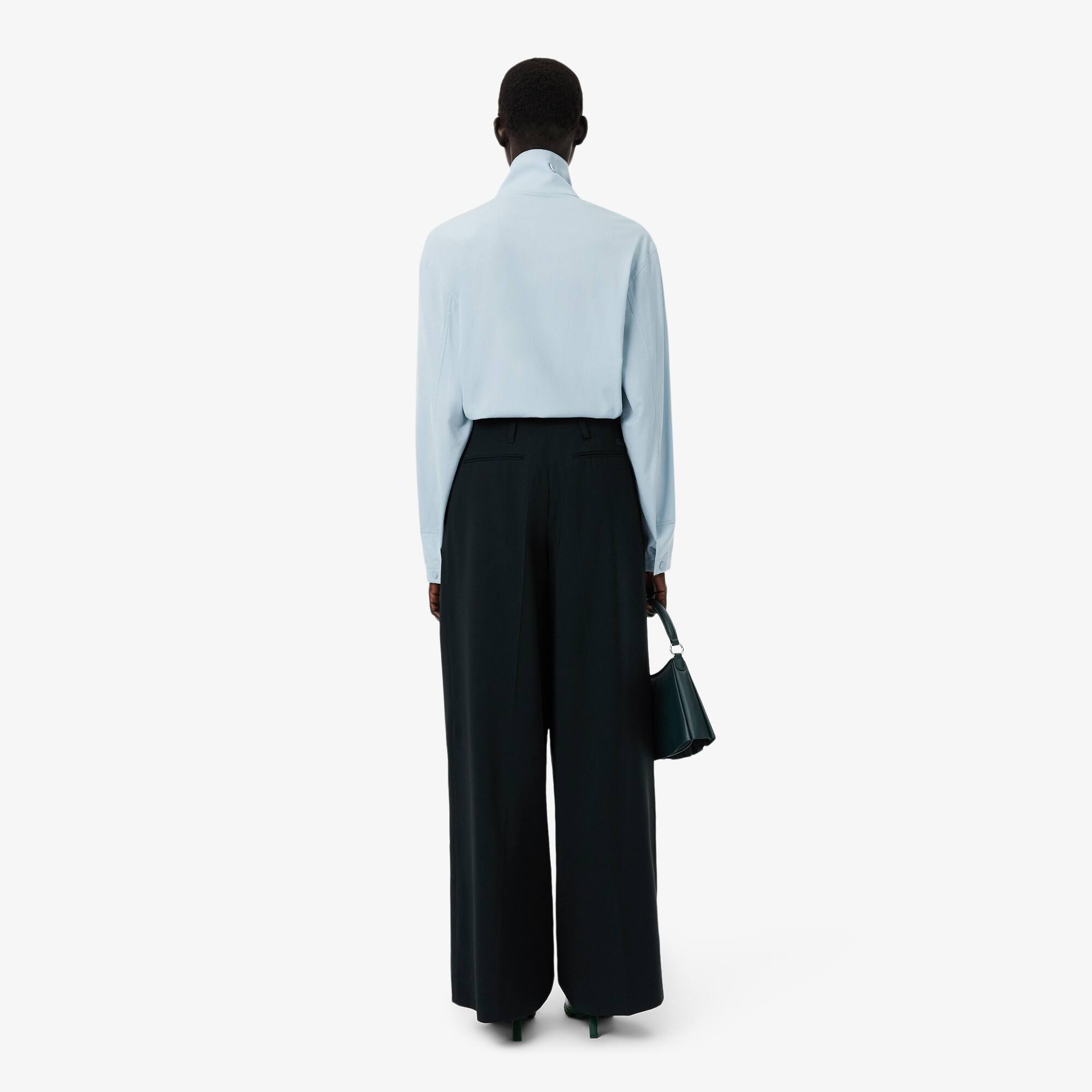 Thumbnail - Lacoste Hose Runway aus Wollgemisch mit weitem Schnitt - Vert Fonce Size 34