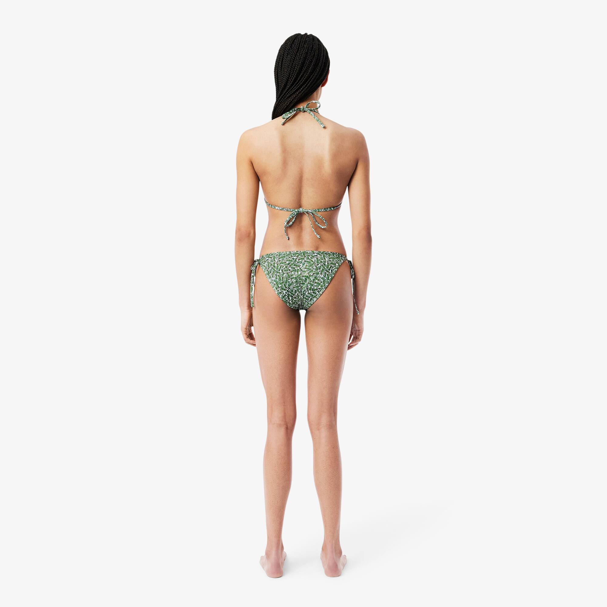 Thumbnail - Lacoste Bikini-Höschen mit Druck - Grün / Weiß Size 38