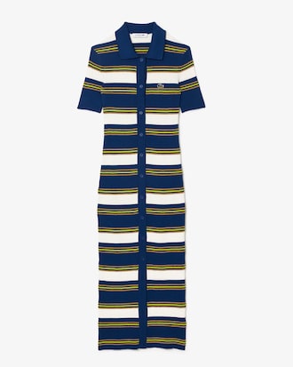 Regular Fit-Hemdkleid aus gestreiftem Rippstrick