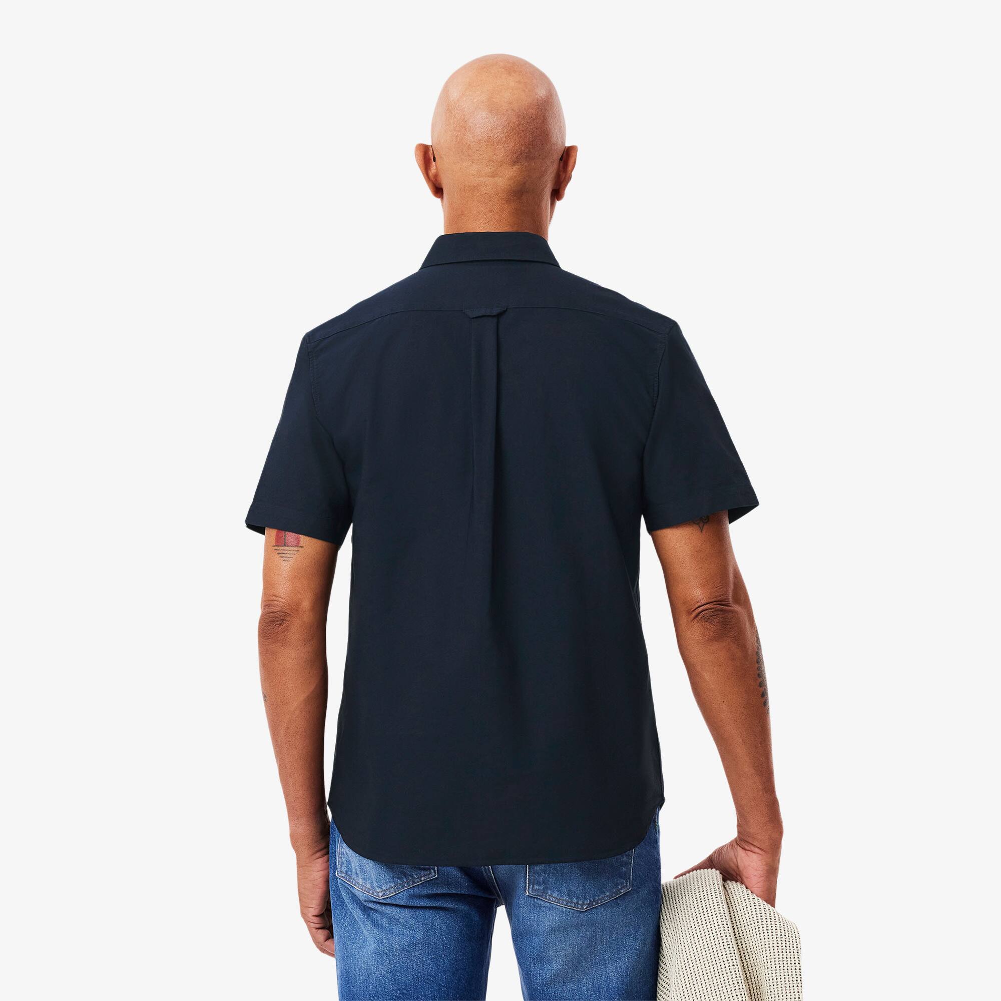 Thumbnail - Lacoste Kurzärmeliges Oxford-Hemd - Navy Blau Size 39