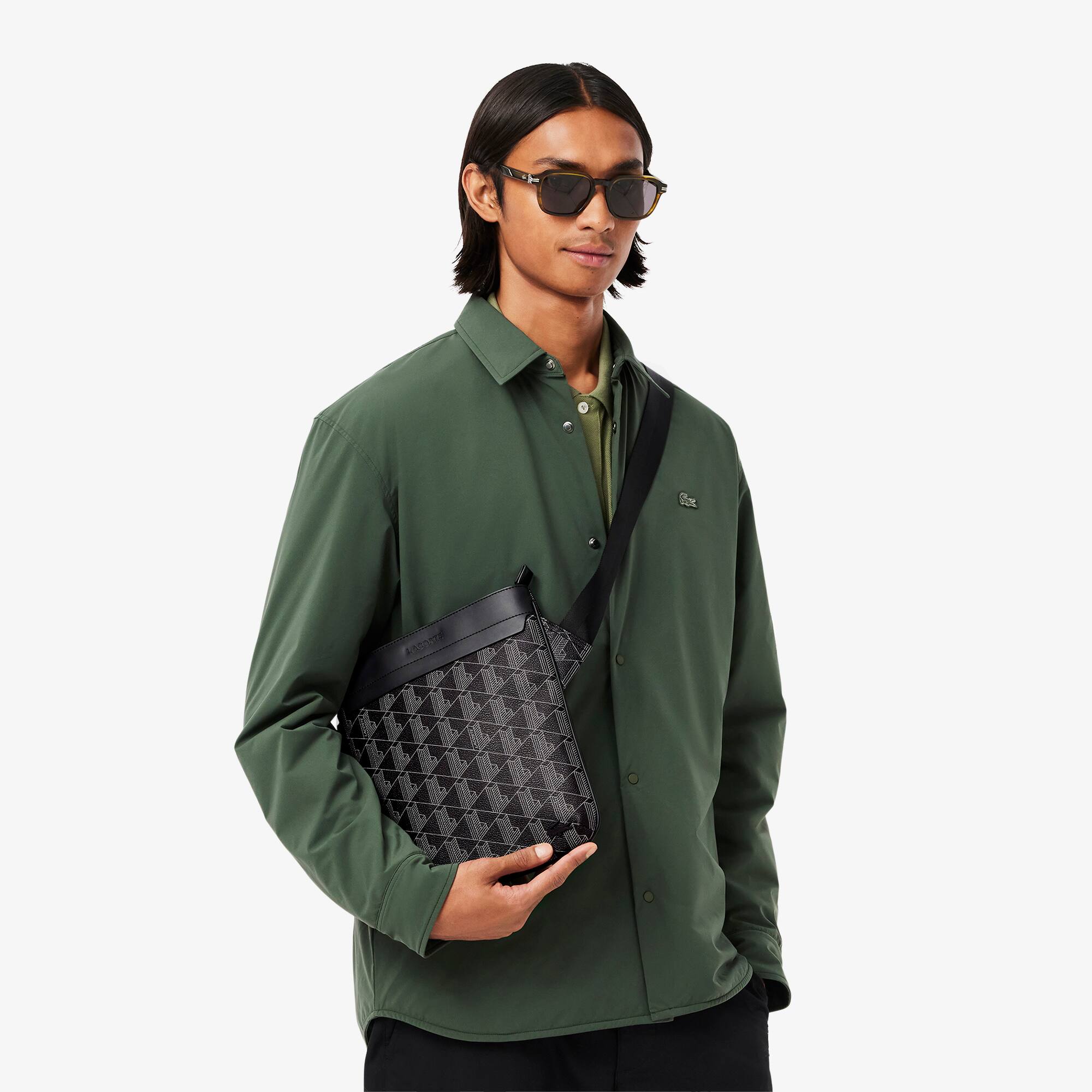 Herren LACOSTE The Blend Schultertasche mit Monogramm-Aufdruck 