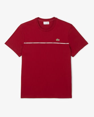 T-Shirt aus Baumwolljersey mit Lacoste-Einfassung