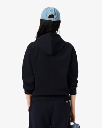 Hoodie aus Piqué mit Reißverschluss