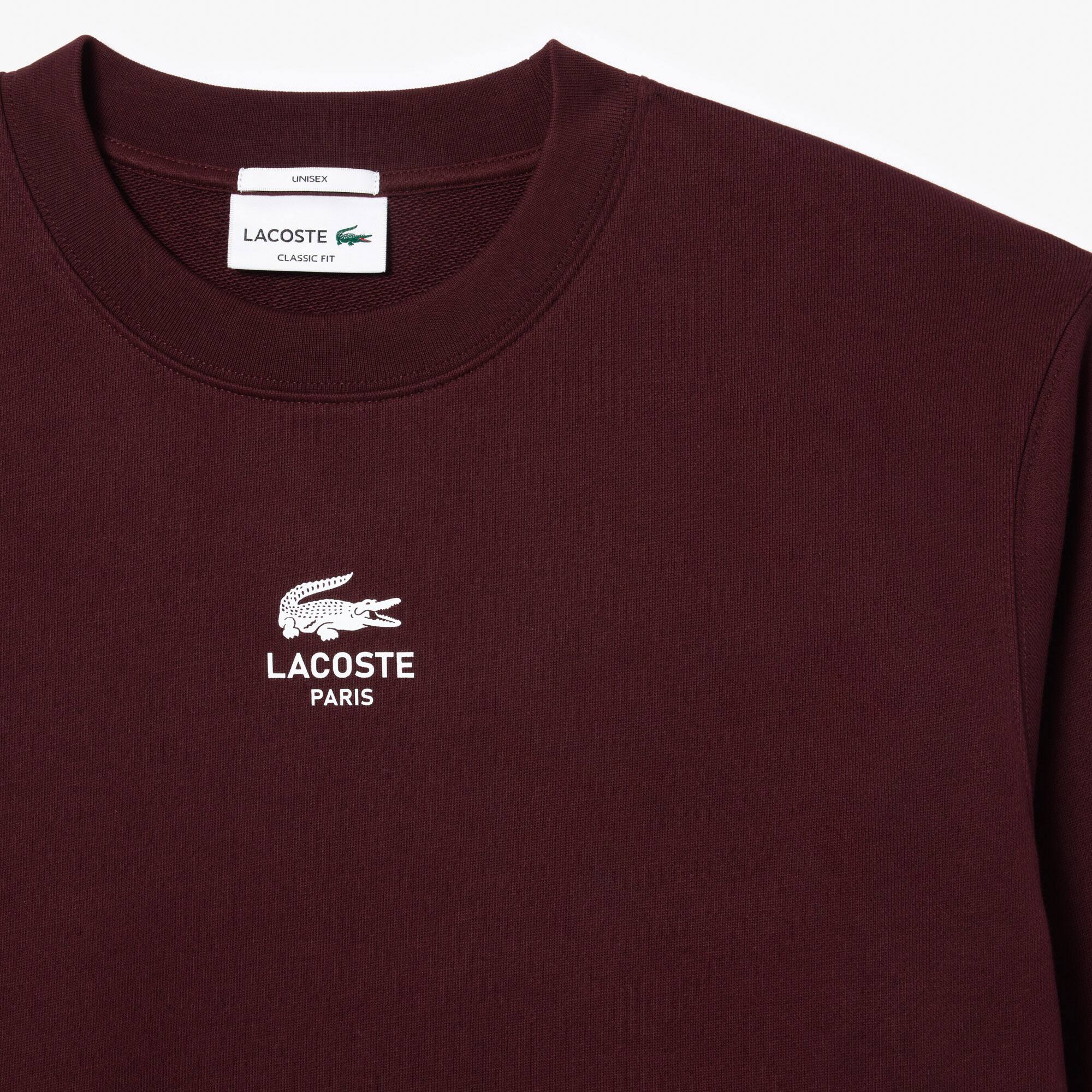 Thumbnail - Lacoste Sweatshirt aus Fleece mit Print - Burgunder Size XS