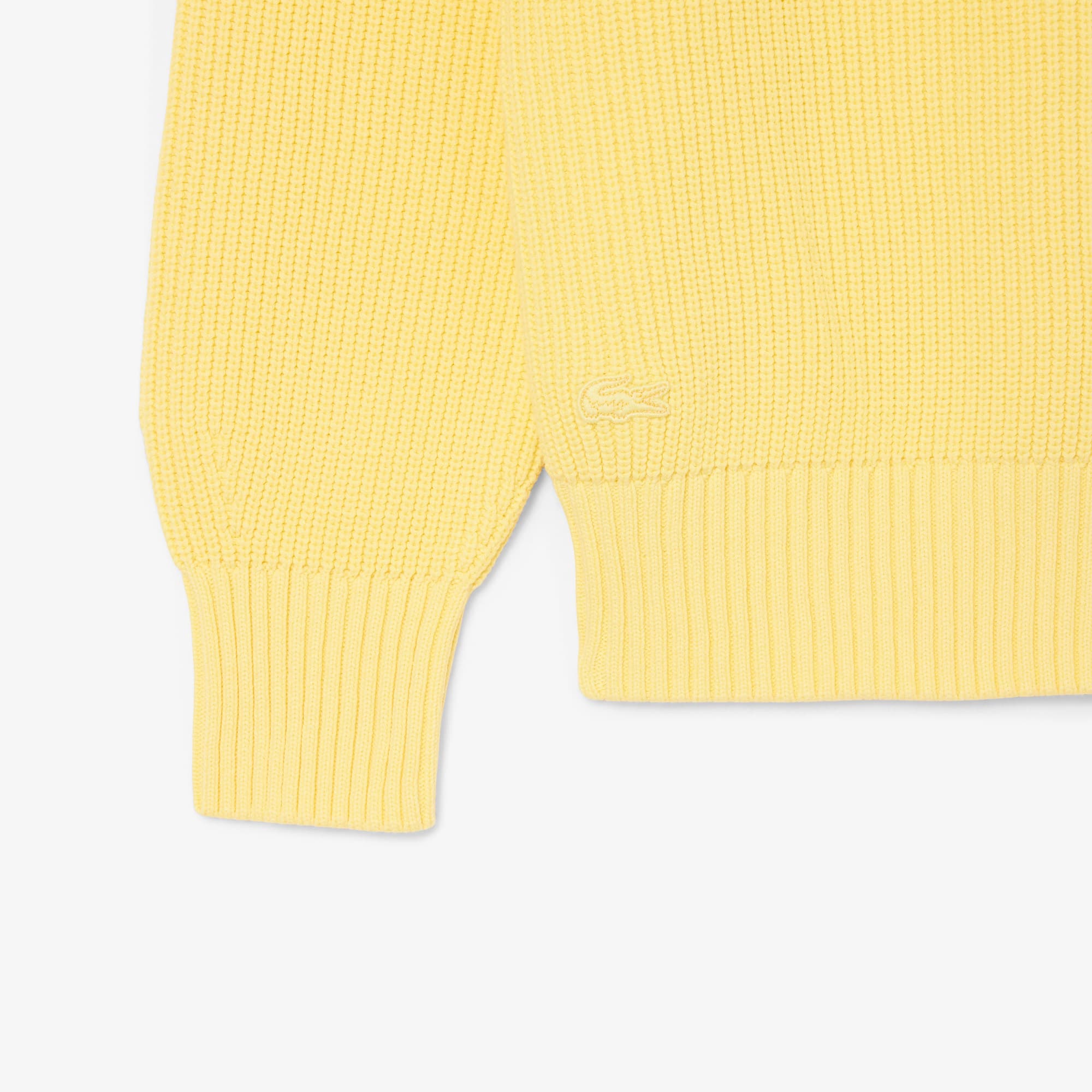 Thumbnail - Lacoste Pullover mit Perlrippstrick und Badge-Akzent - Gelb Size L