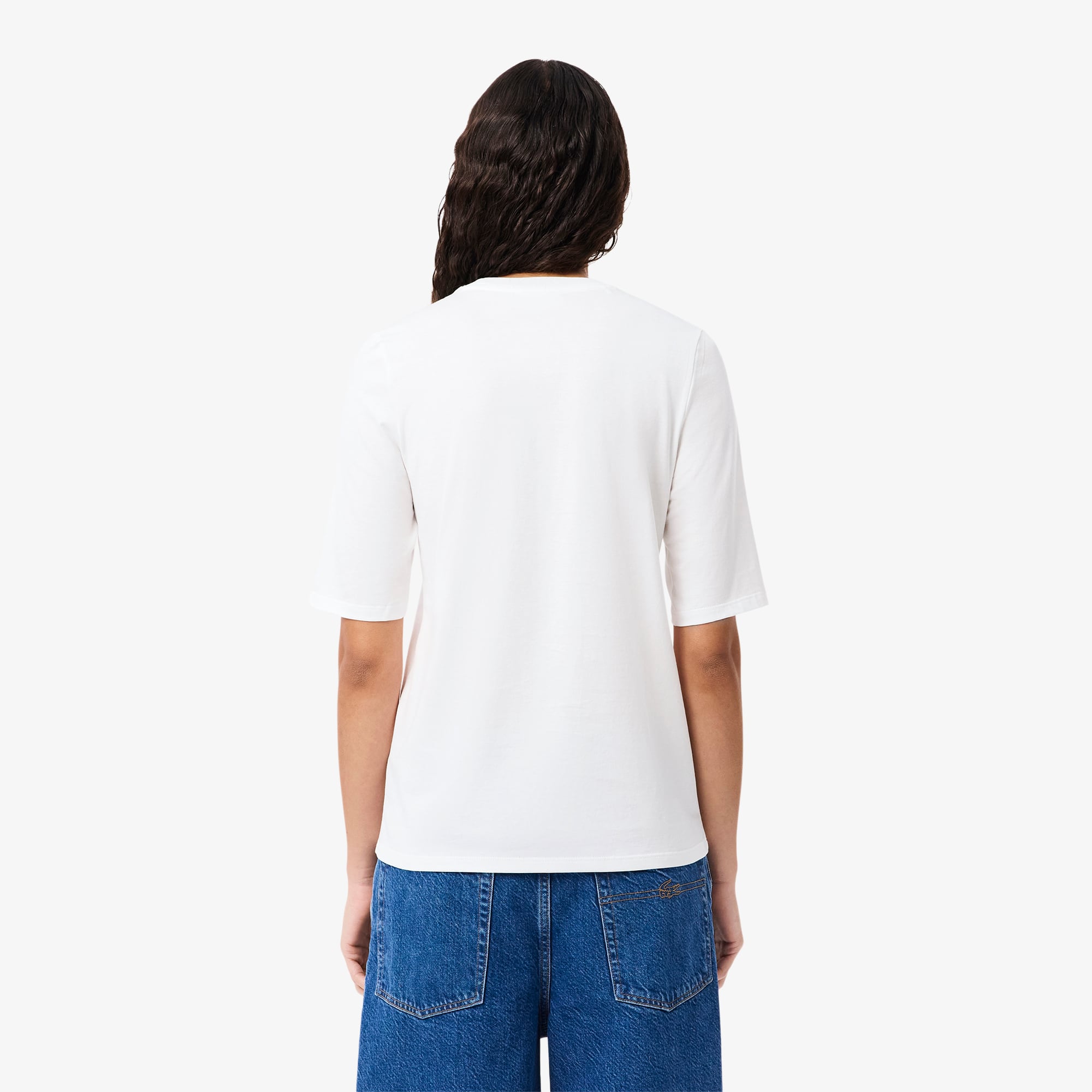 Thumbnail - Lacoste T-Shirt aus weicher Baumwolle mit Dreiviertelärmeln - Weiß Size 38