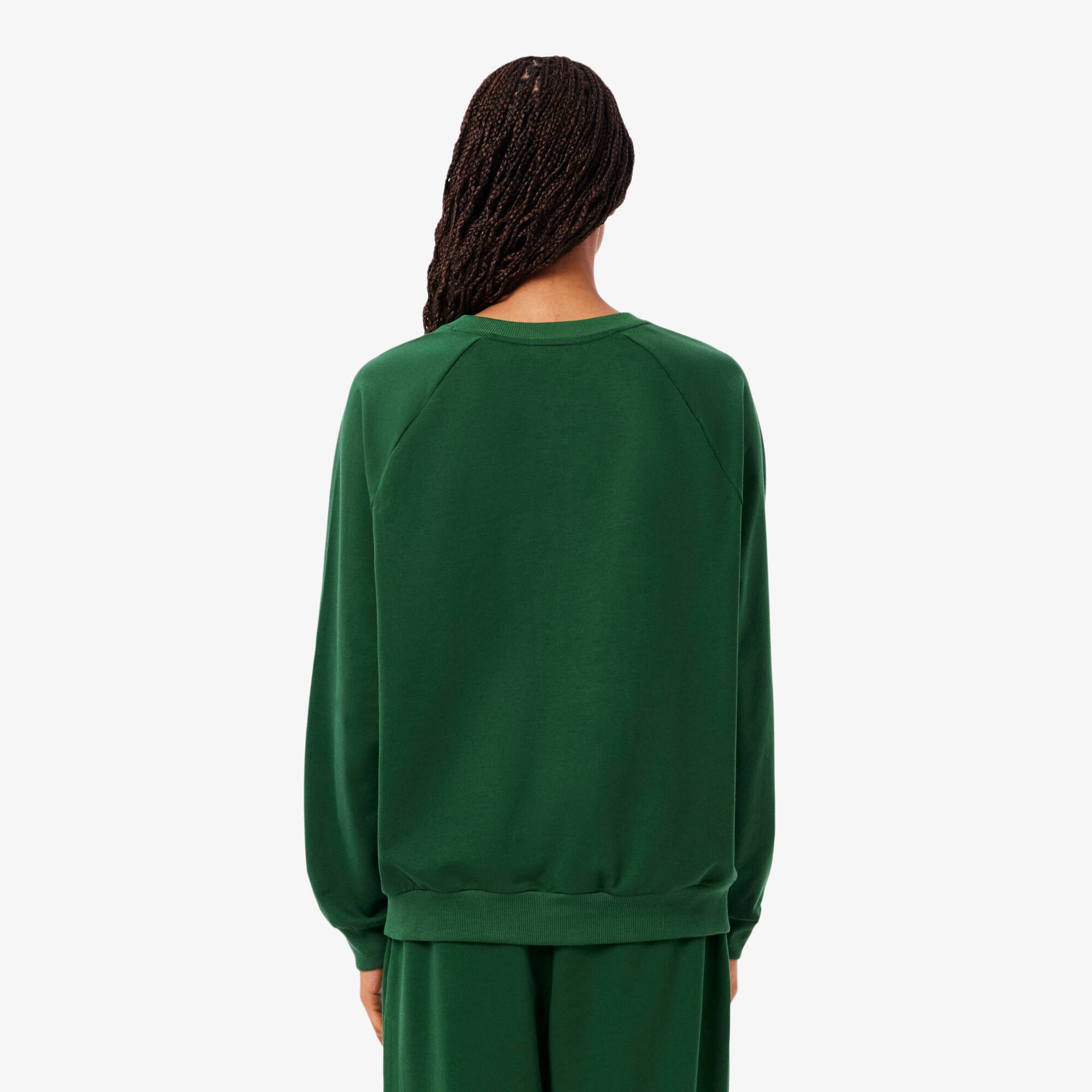 Thumbnail - Lacoste Loungewear-Sweatshirt aus Fleece mit Logo - Grün / Weiß Size 3XL