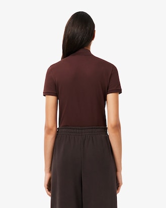 Slim Fit Damen LACOSTE Poloshirt aus Stretch-Baumwoll-Piqu&eacute;