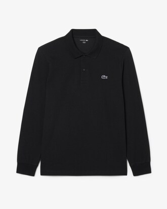 Regular Fit-Polohemd aus Baumwolle mit langen &Auml;rmeln