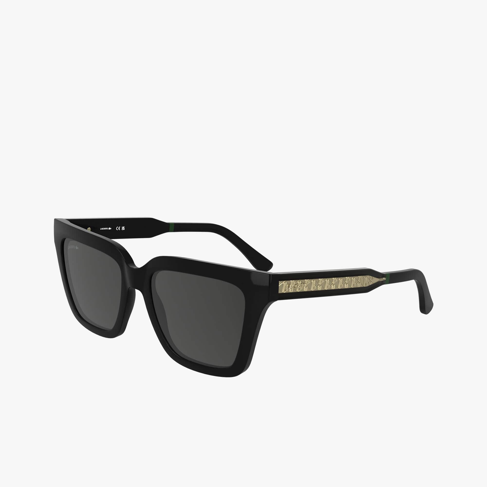Thumbnail - Lacoste Rechteckige Brille mit Monogramm - BLACK / BLUE / BLACK Size One Size