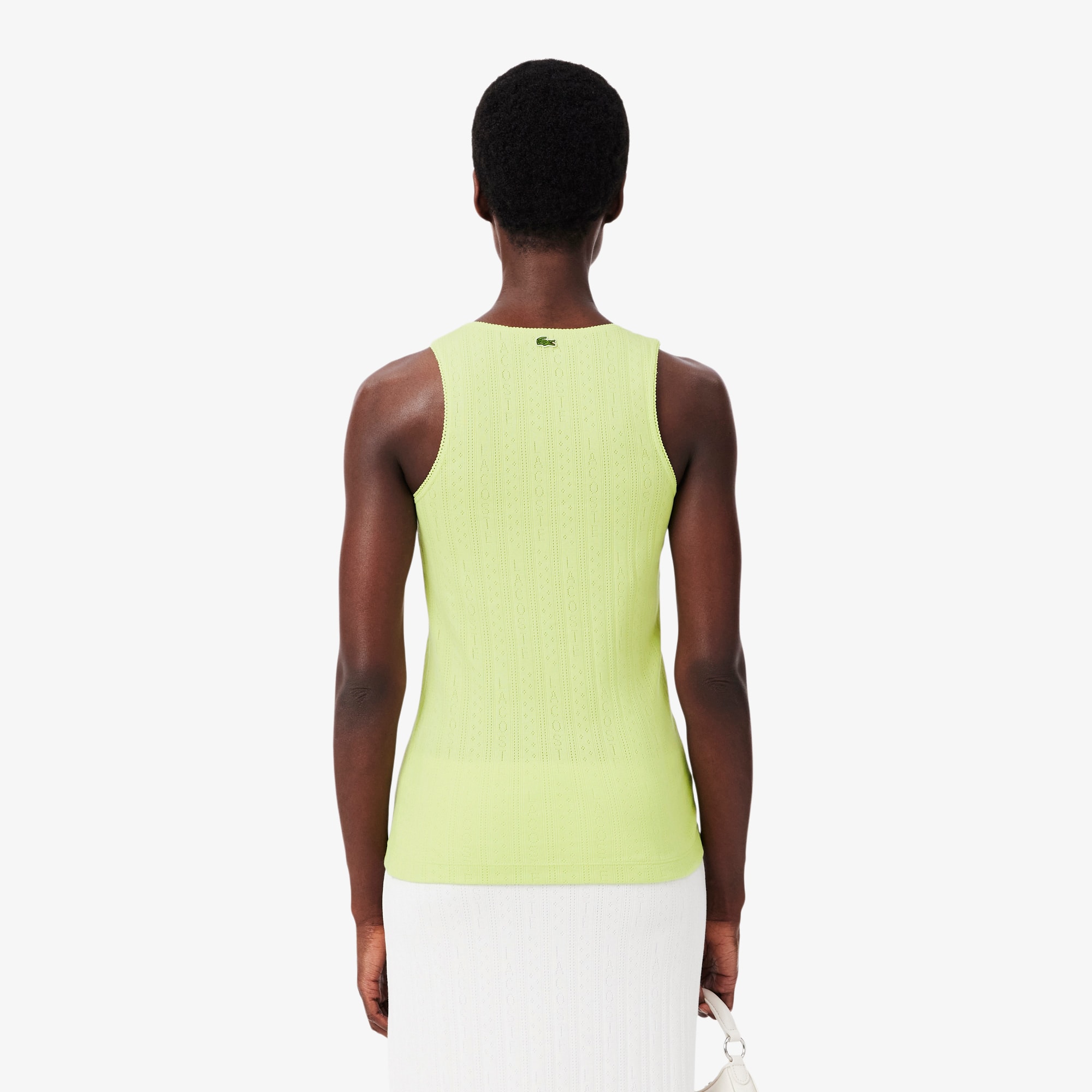 Thumbnail - Lacoste Slim Fit-Tanktop aus Pointelle-Spitze - Grün Size 38