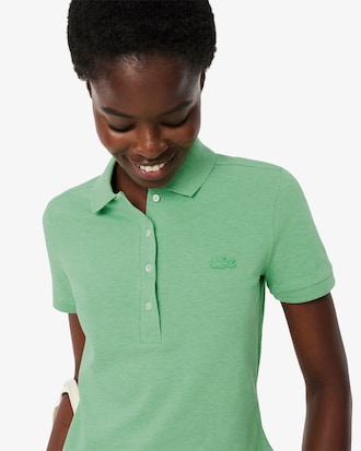 Slim Fit Damen LACOSTE Poloshirt aus Stretch-Baumwoll-Piqué