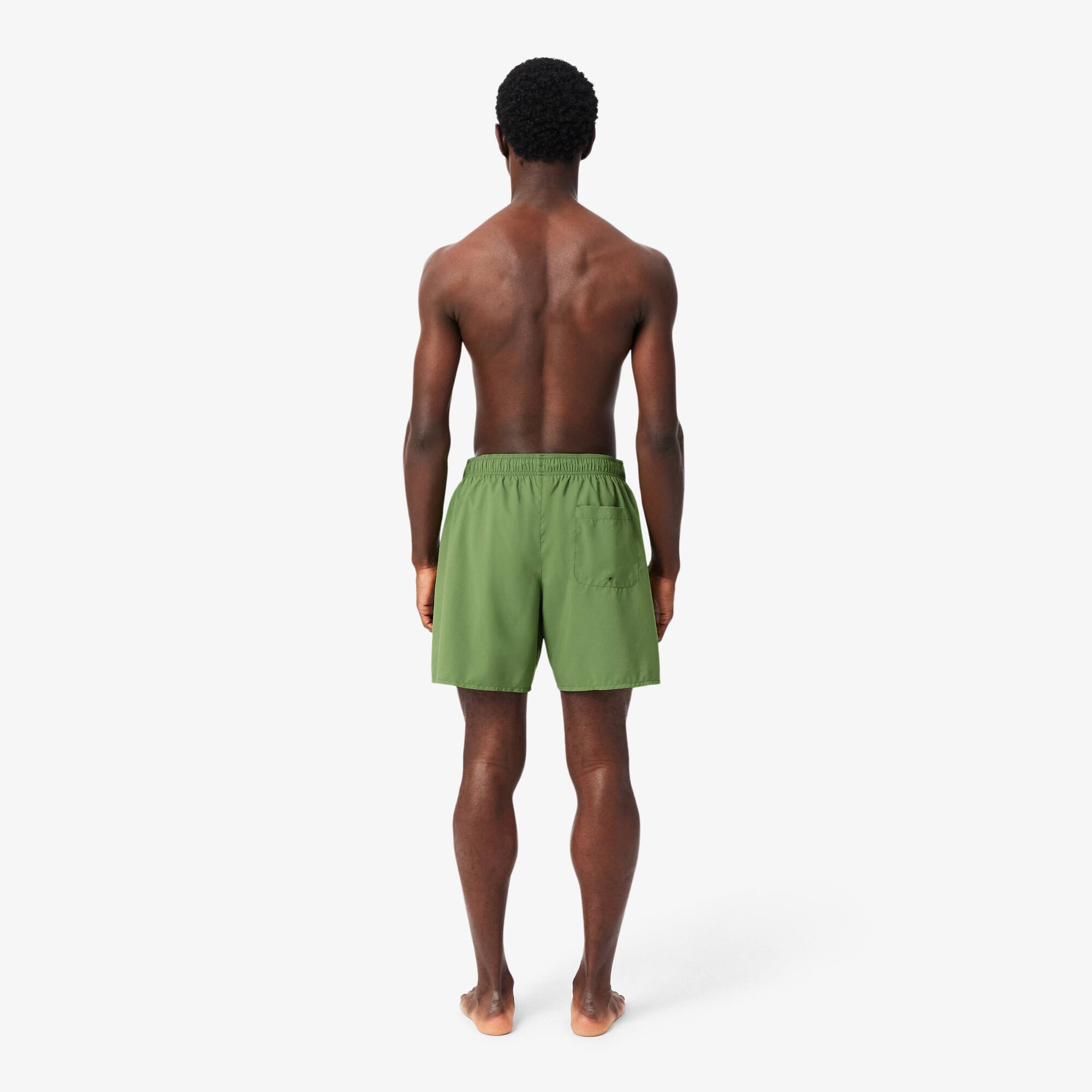 Thumbnail - Lacoste Halblange, einfarbige Badehose - Vert Size S