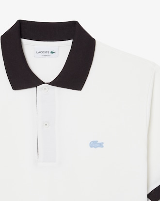 Classic Fit-Polohemd aus kontrastierendem Rippstrick