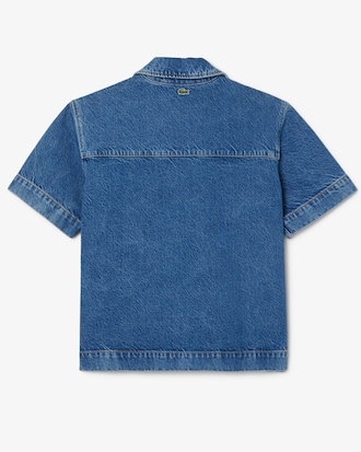 Oversized-Polohemd aus Denim