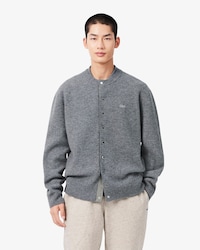 Cardigan aus Wollfilz mit Rundhalsausschnitt
