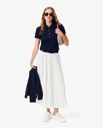 Slim Fit Damen LACOSTE Poloshirt aus Stretch-Baumwoll-Piqu&eacute;