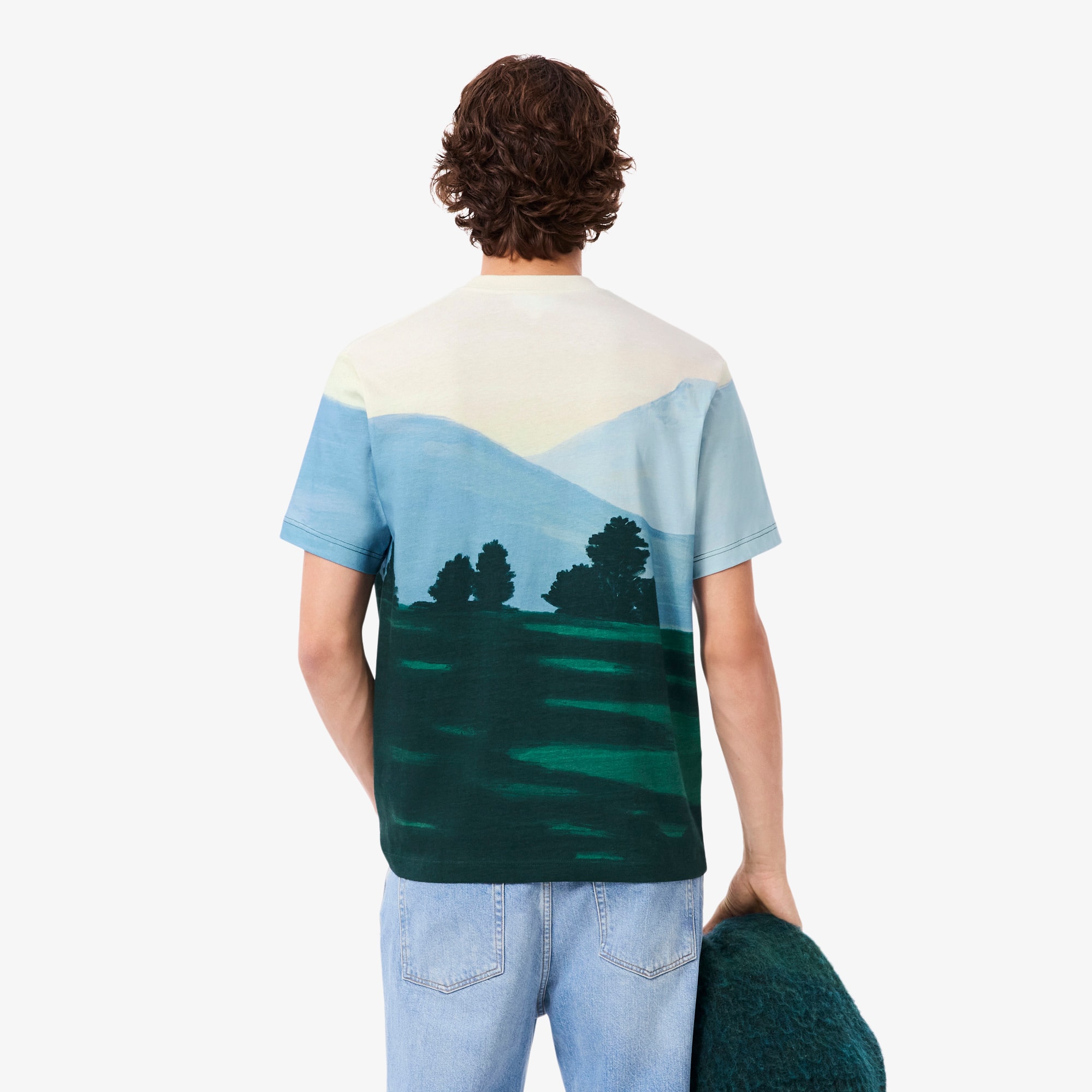 Thumbnail - Lacoste T-Shirt aus Jersey mit Print - Grün / Gelb / Grün / Weiß / Blau / Rosa Size M