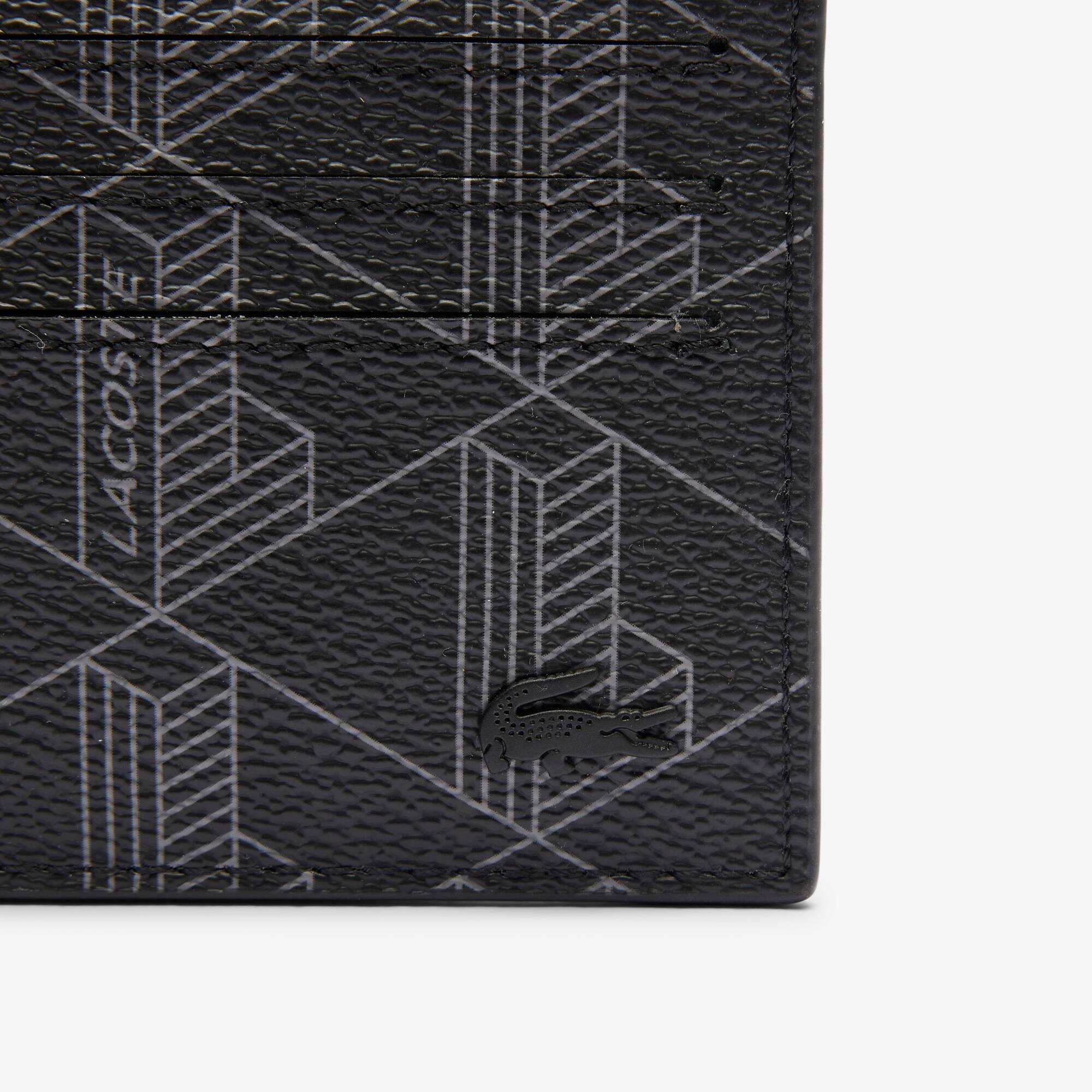 Thumbnail - Lacoste Herren Kartenetui THE BLEND aus bedrucktem Canvas - MONOGRAM NOIR GRIS Size One Size