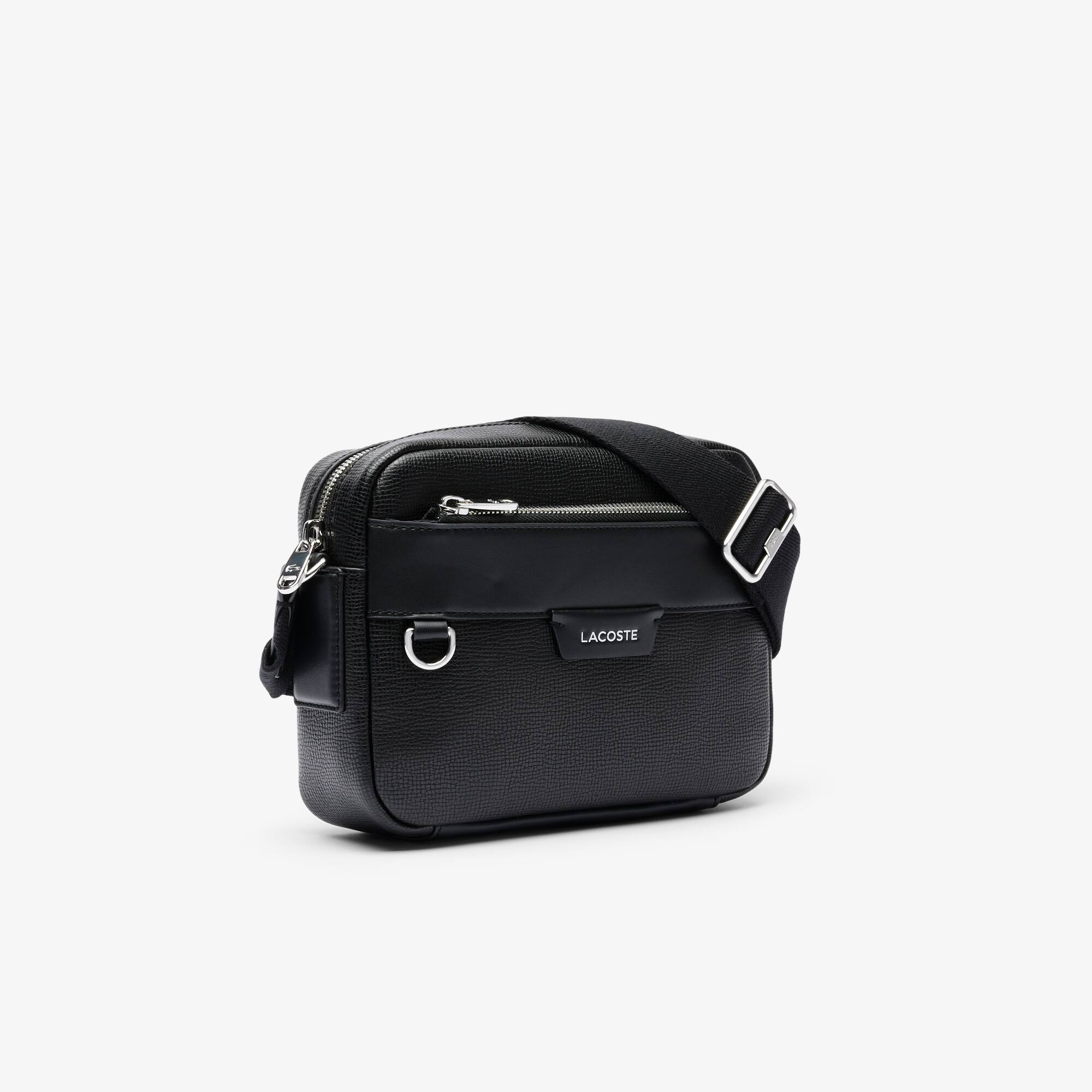 Thumbnail - Lacoste Reporter-Tasche Ossian aus Leder - BLACK Size One Size