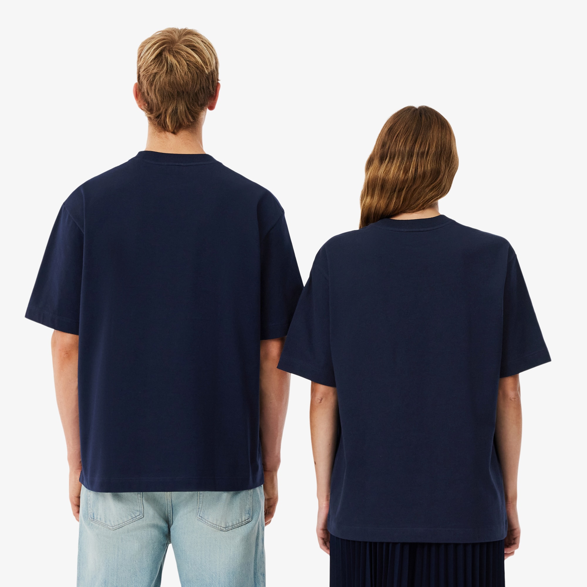 Thumbnail - Lacoste Loose Fit-T-Shirt aus schwerem Jersey - Navy Blau Size L