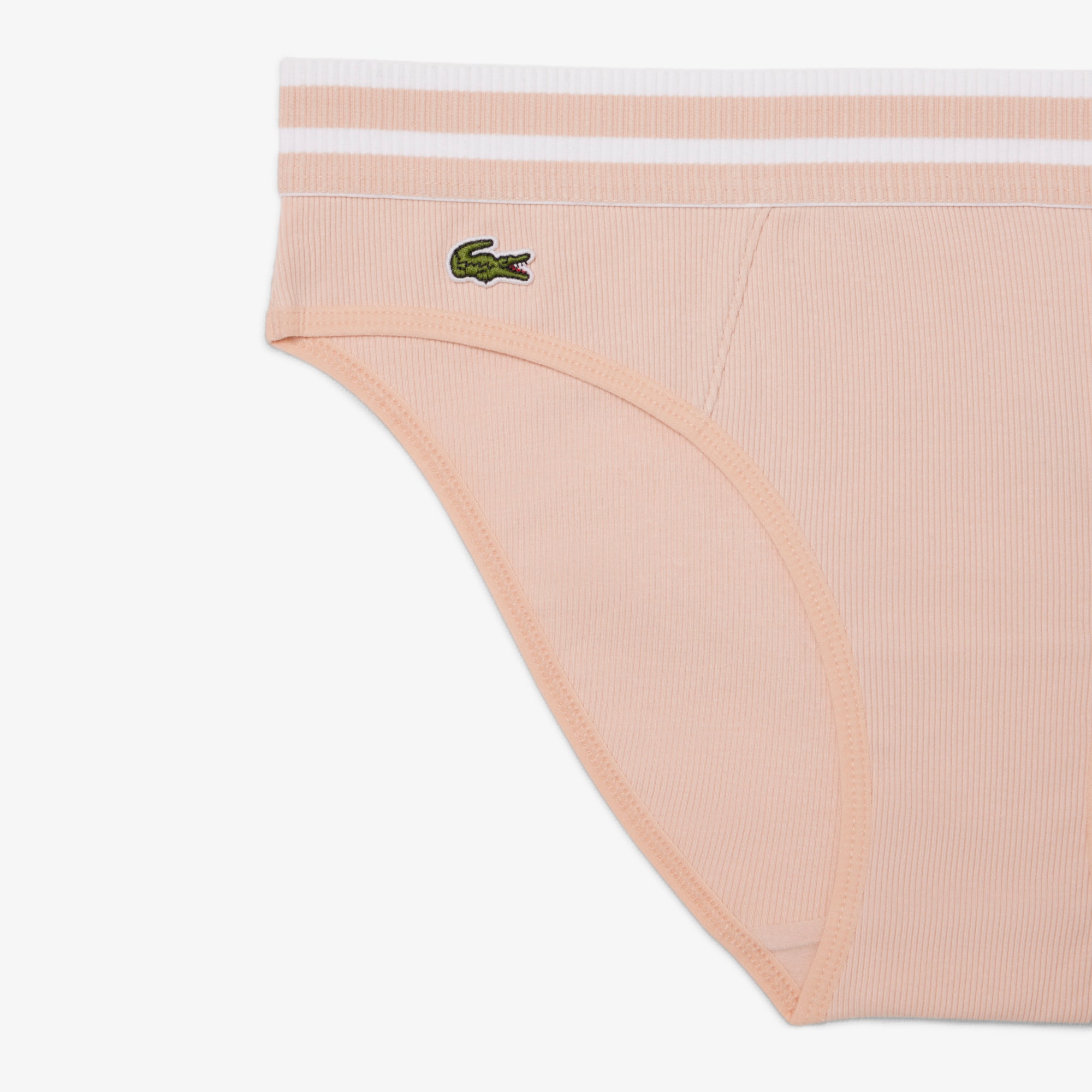 Thumbnail - Lacoste Slip aus Baumwolle mit gestreiftem Bund - Rose Size S