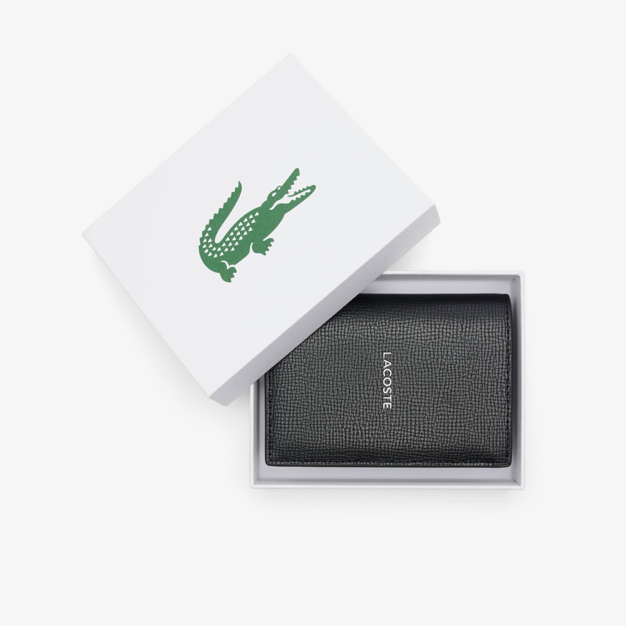 Thumbnail - Lacoste Vertikale Brieftasche Ossian aus Leder - BLACK Size One Size