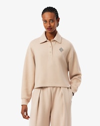Oversized-Sweatshirt aus Rippstrick mit Polokragen