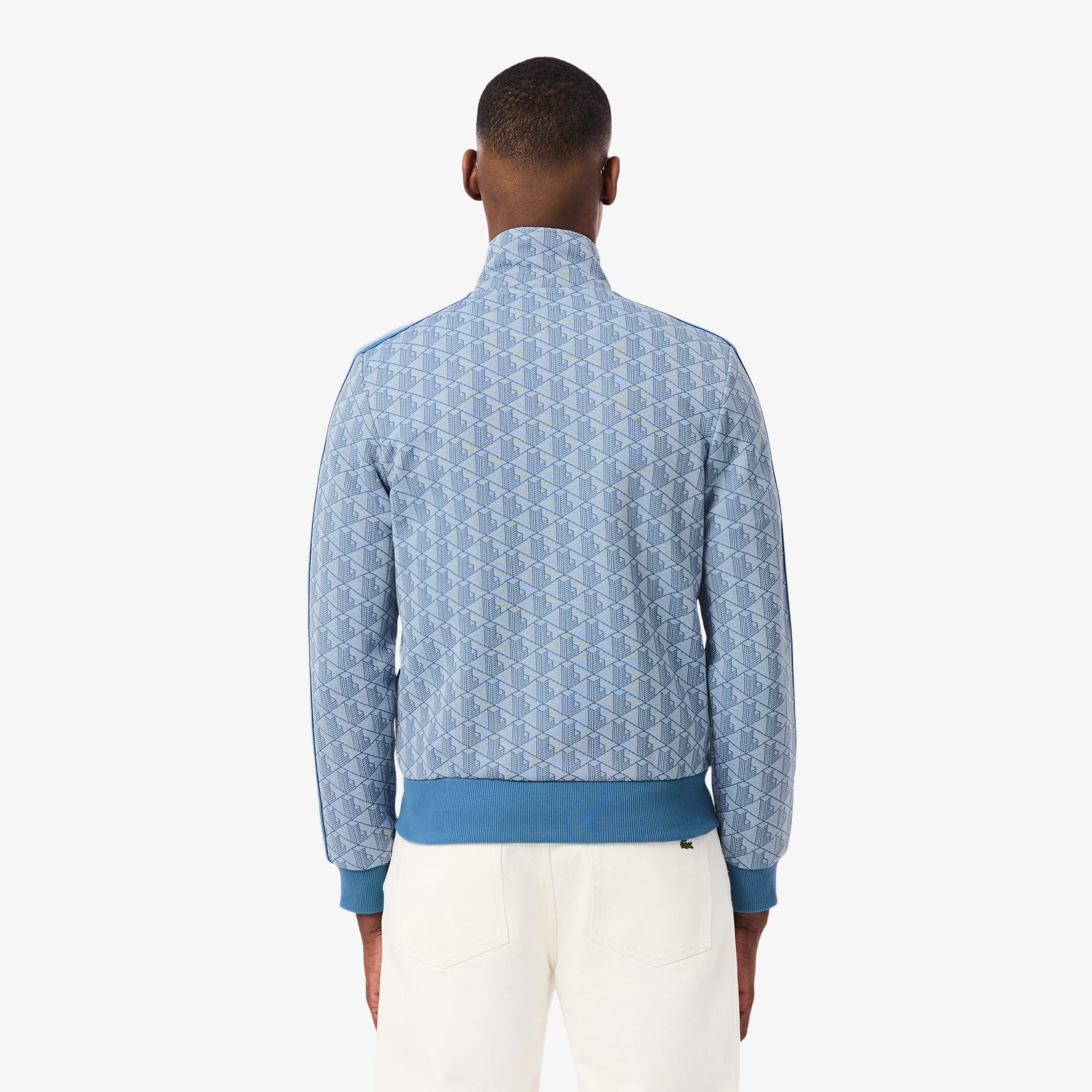 Thumbnail - Lacoste Track-Jacke Paris aus Jacquard mit Reißverschluss - Bleu Clair / Bleu Size S