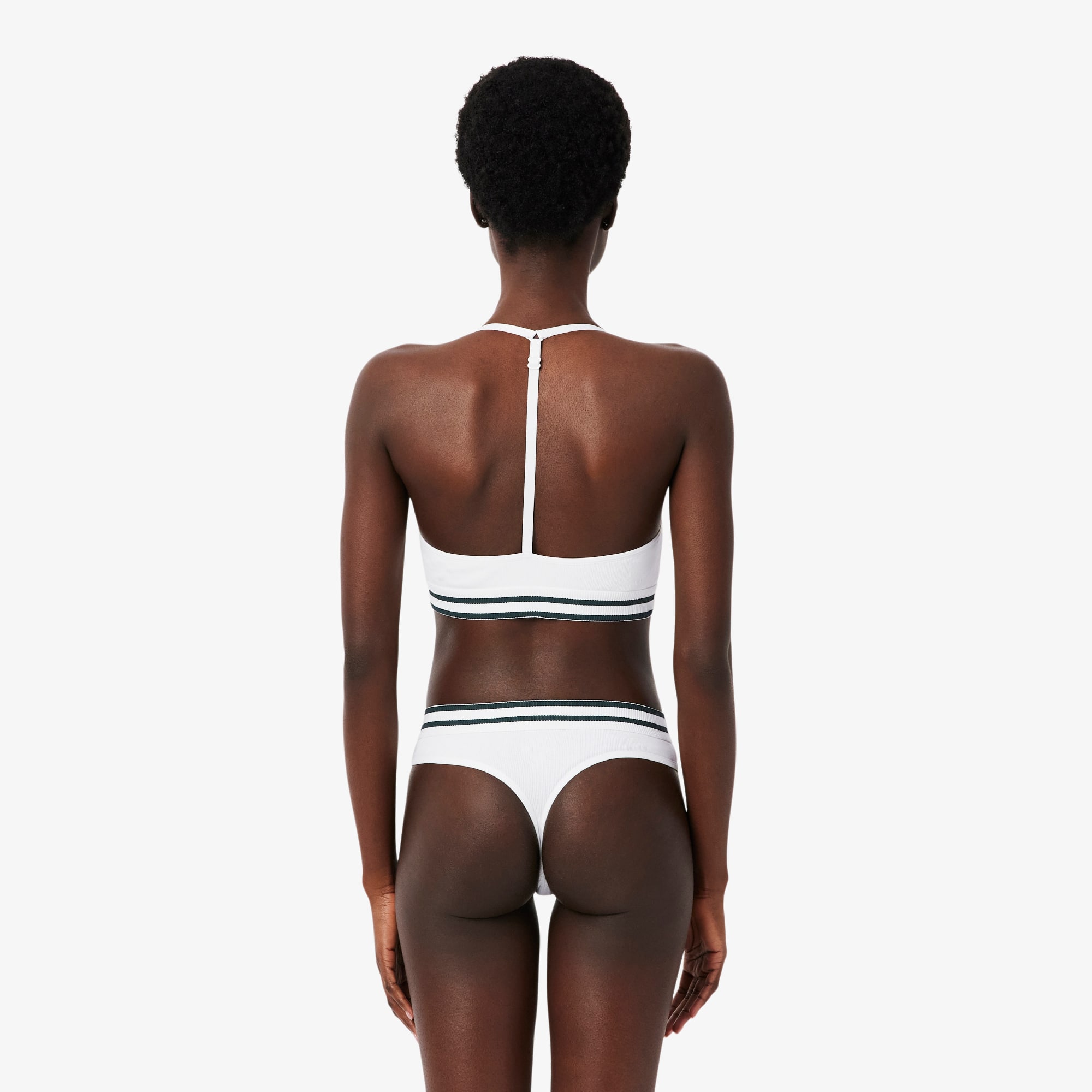 Thumbnail - Lacoste Bralette aus Baumwoll-Rippstrick - Weiß Size L