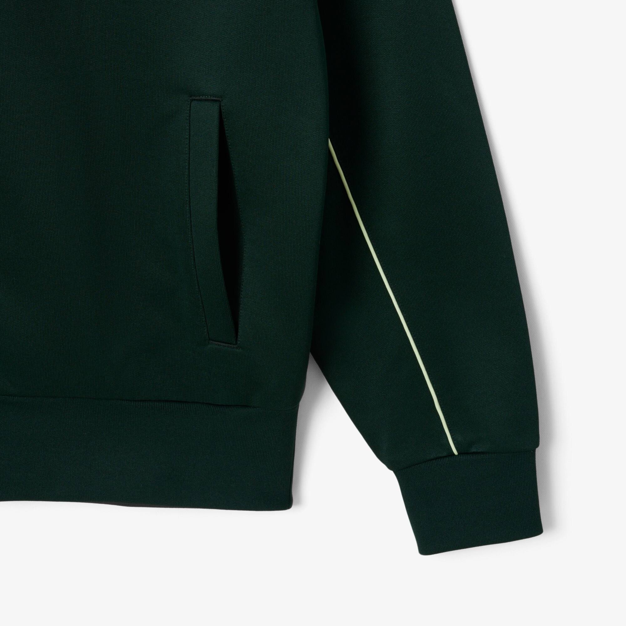 Sweatshirt aus Fleece mit Reißverschluss und Satineffekt