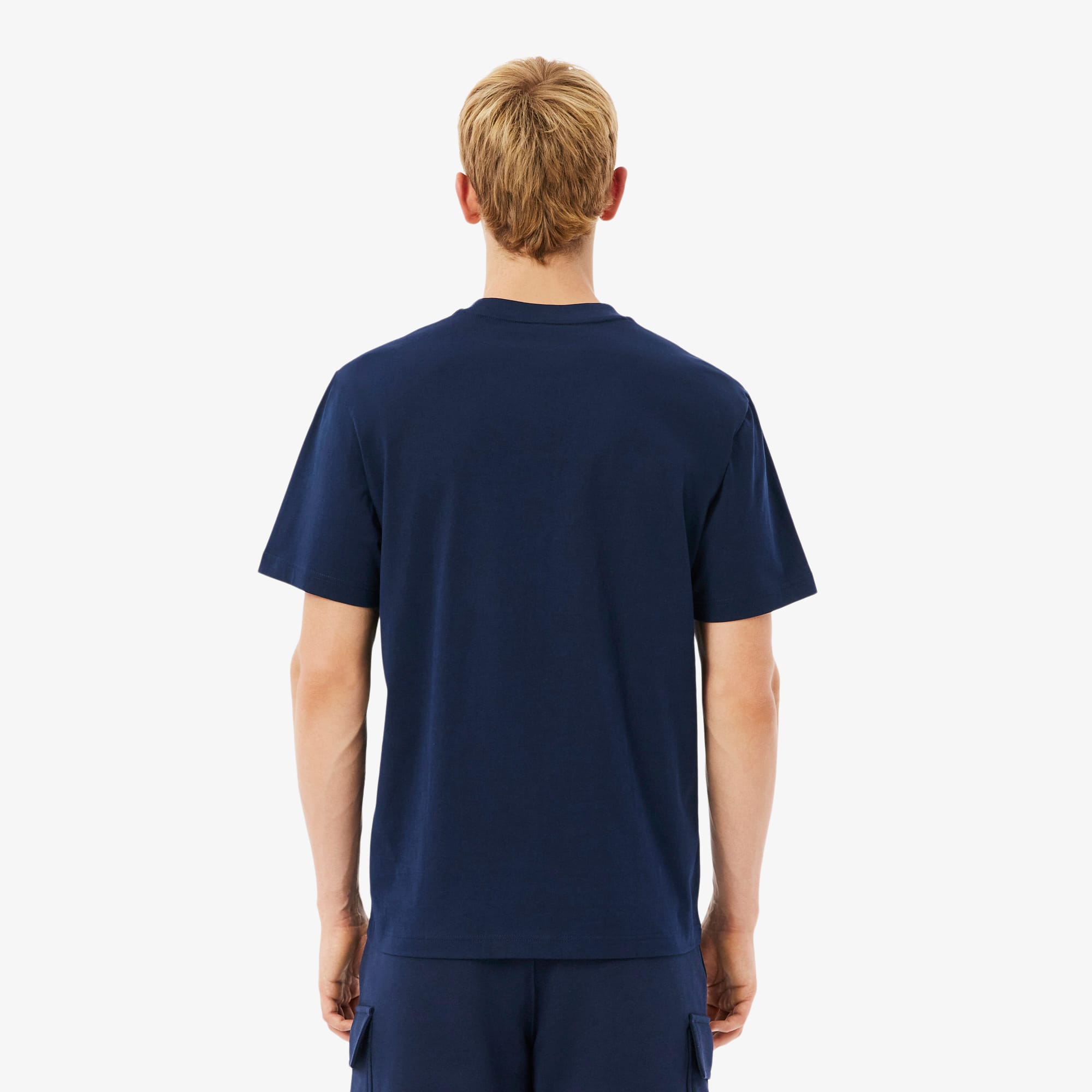 Thumbnail - Lacoste T-Shirt aus Jersey mit Colorblock-Design - Navy Blau / Weiß / Braun Size M