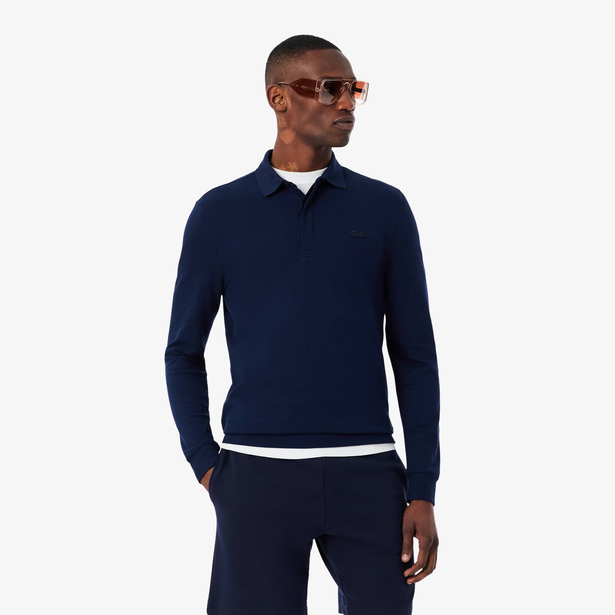 Regular Fit Langärmeliges Herren LACOSTE Paris Polo aus Stretch-Baumwollpiqué  - Herren Lange Ärmel Poloshirts - Neu 2022 | Lacoste