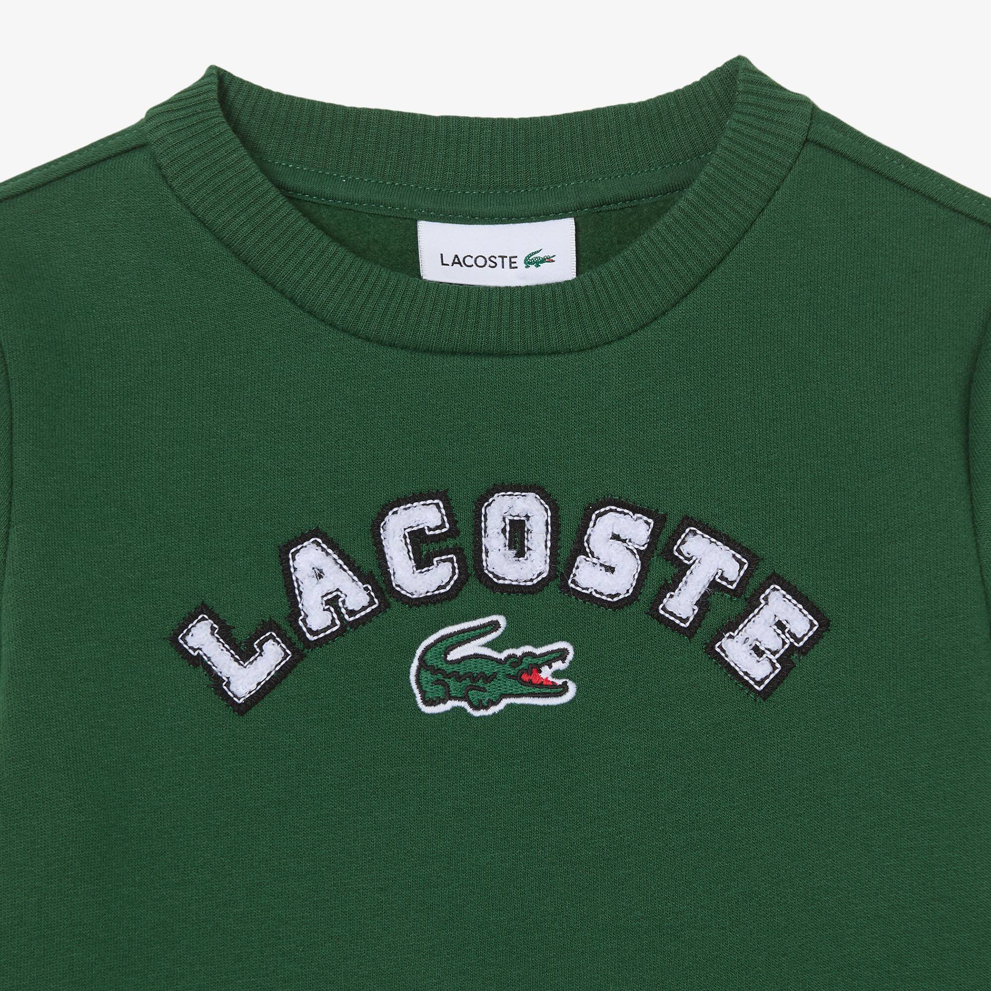 Thumbnail - Lacoste Sweatshirt aus Fleece mit Print - Grün Size 6 - 6A
