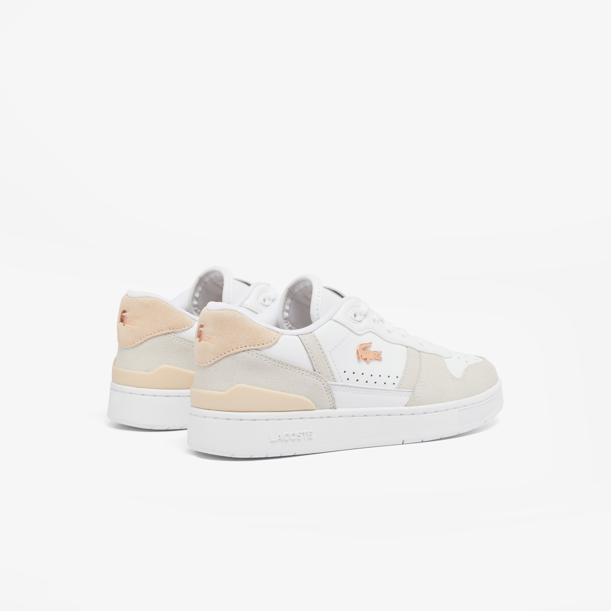 Thumbnail - Lacoste Damen-Sneakers T-Clip Set aus Leder - WHITE/LIGHT PINK Size 37.5