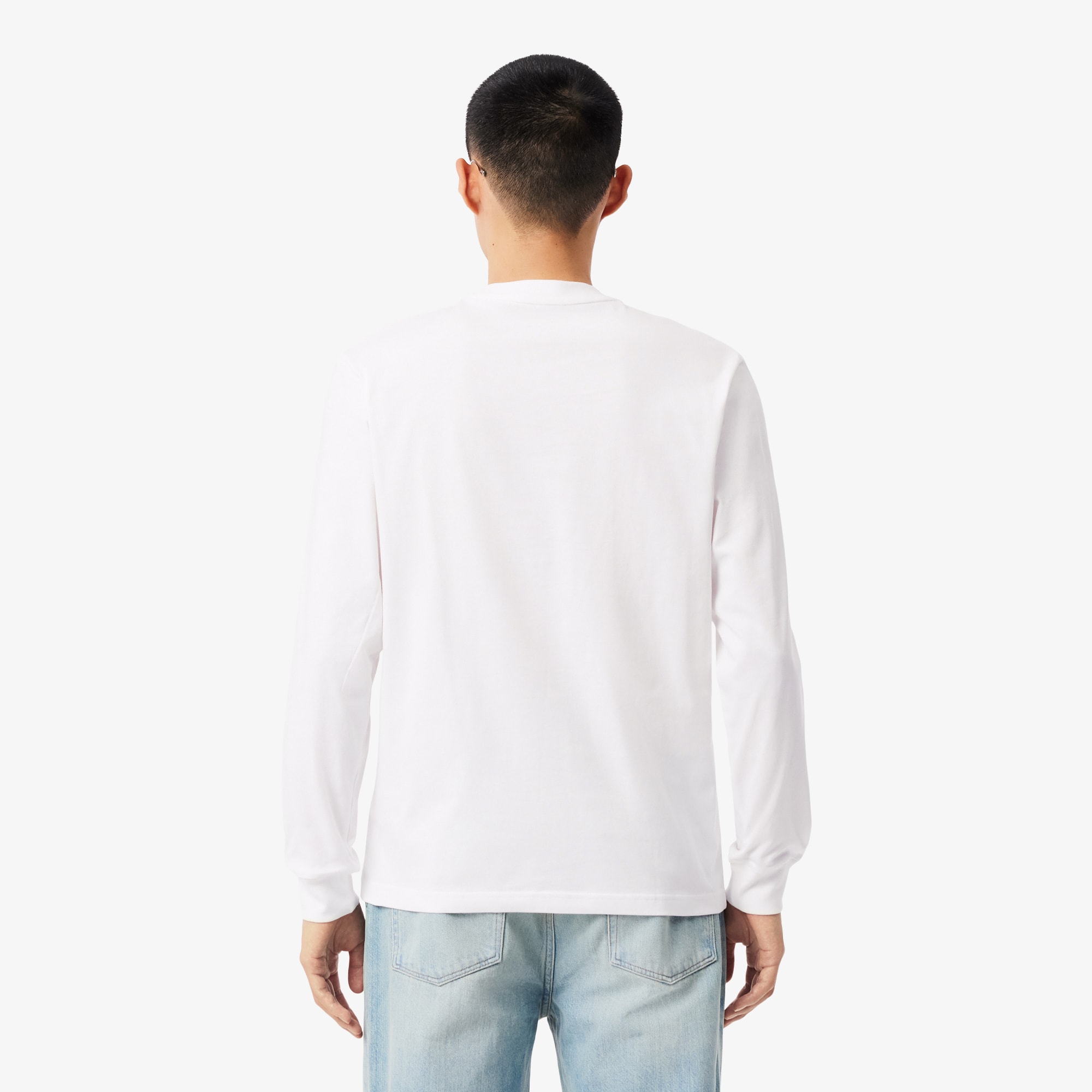 Thumbnail - Lacoste T-Shirt aus Baumwolle mit langen Ärmeln - Weiß Size M