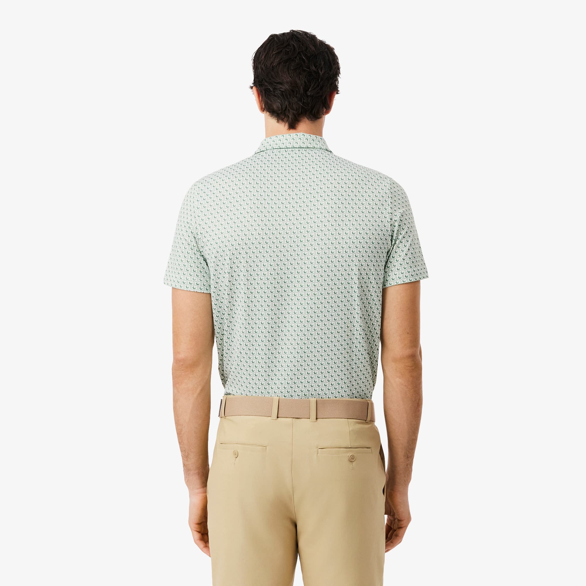 Thumbnail - Lacoste Golf-Polohemd mit Print, Regular Fit - Weiß / Grün Size XXL