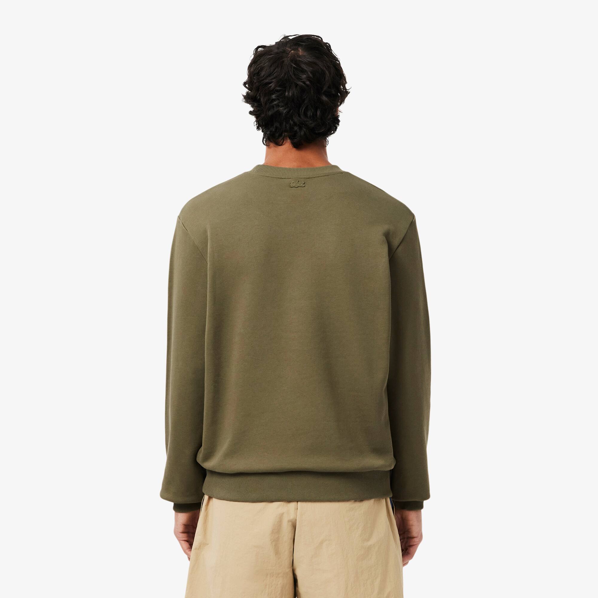 Thumbnail - Lacoste Sweatshirt aus Fleece mit Stickmotiv - Khaki Grün Size 3XL