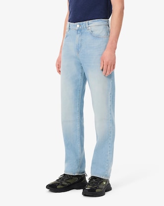 5 Taschen Indigo-Jeans im geraden Schnitt