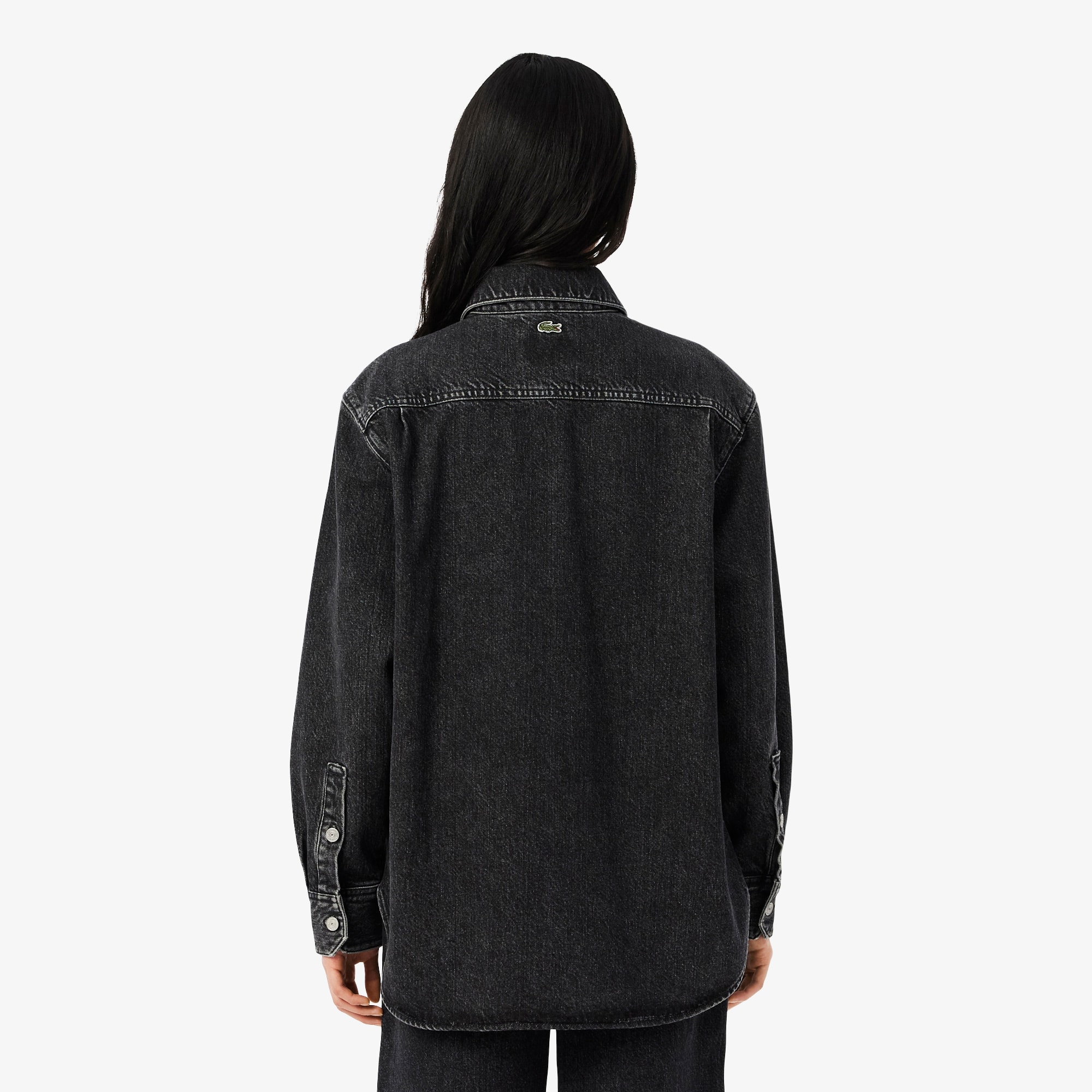 Thumbnail - Lacoste Oversized Denim-Overshirt - Grau Size 44