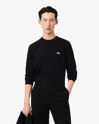 Einfarbiger Pullover aus Baumwolle mit Rundhalsausschnitt