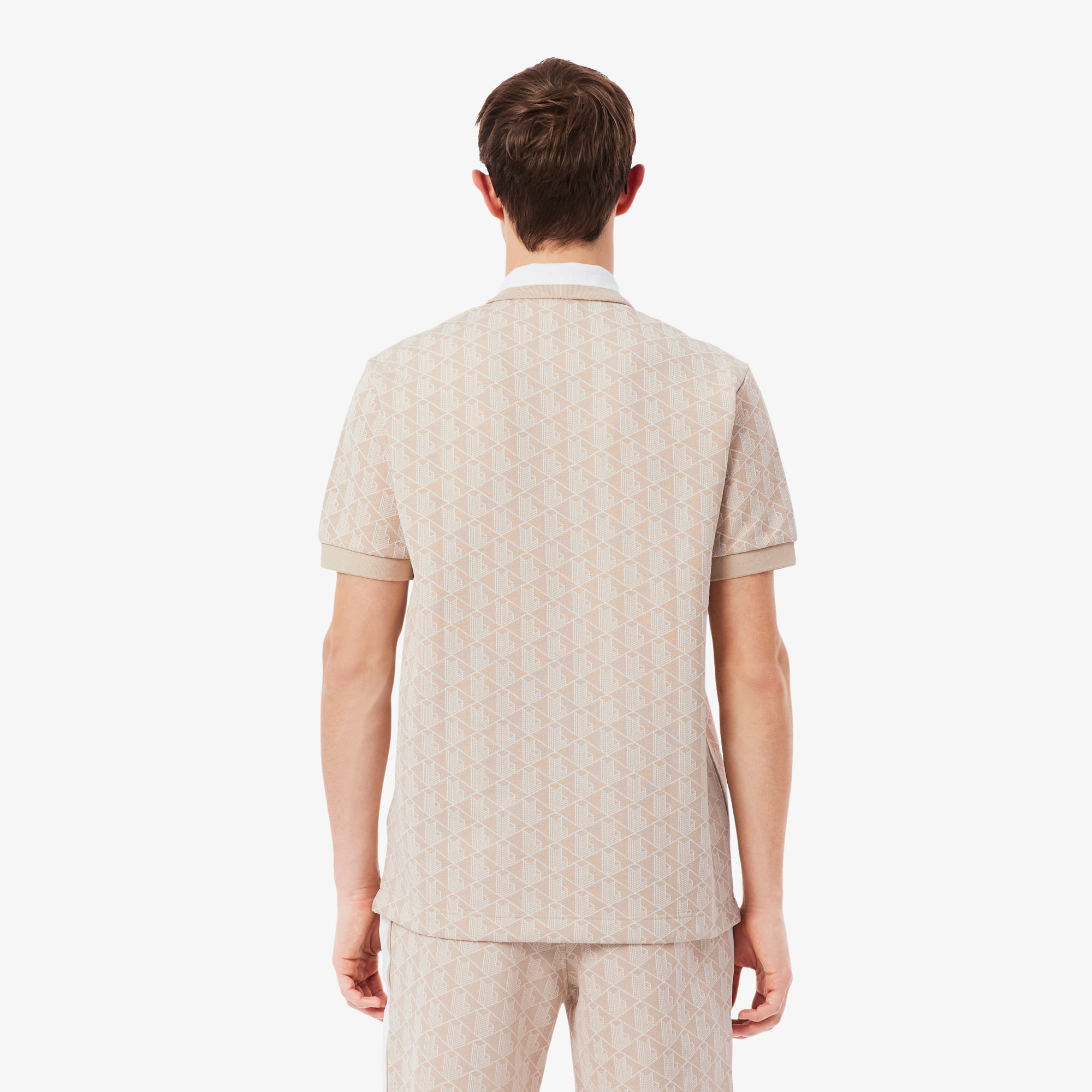 Thumbnail - Lacoste Classic Fit-Polohemd mit Monogramm aus Jacquard - Beige / Blanc Size 6 - XL