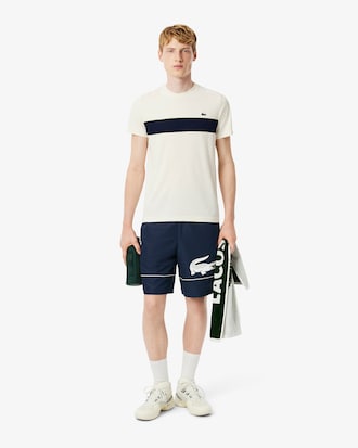 Tennisshorts aus Diamant-Taft mit Print