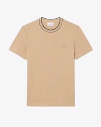 T-Shirt aus Stretch-Piqu&eacute; mit gestreiftem Kragen