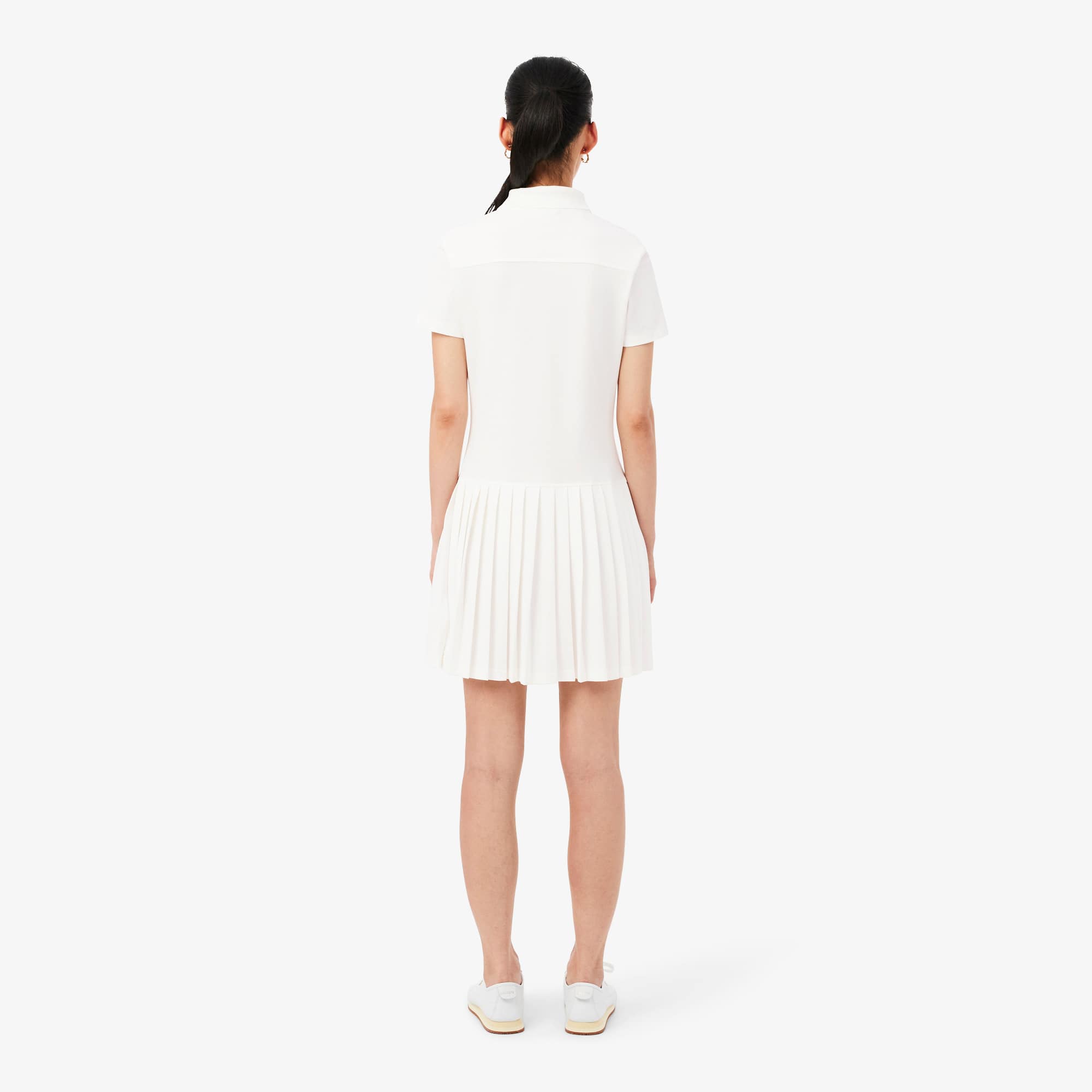 Thumbnail - Lacoste Polokleid aus Stretch-Piqué mit Falten - Weiß Size 40