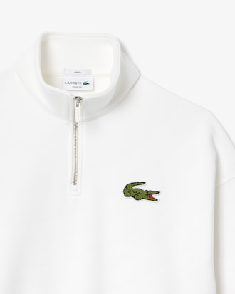 Loose Fit-Sweatshirt mit Badge im Nacken und Reißverschluss